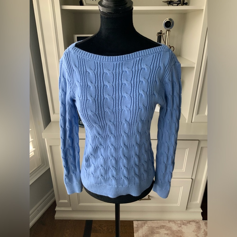 Ralph Lauren Light Blue Cable Knit Sweater